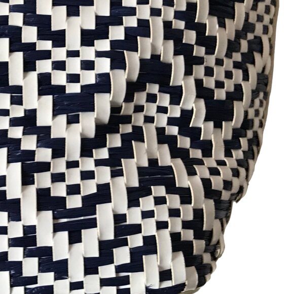 Kate Spade New York Woven blue & white Bottom and Handle White Handbag - Picture 9 of 14
